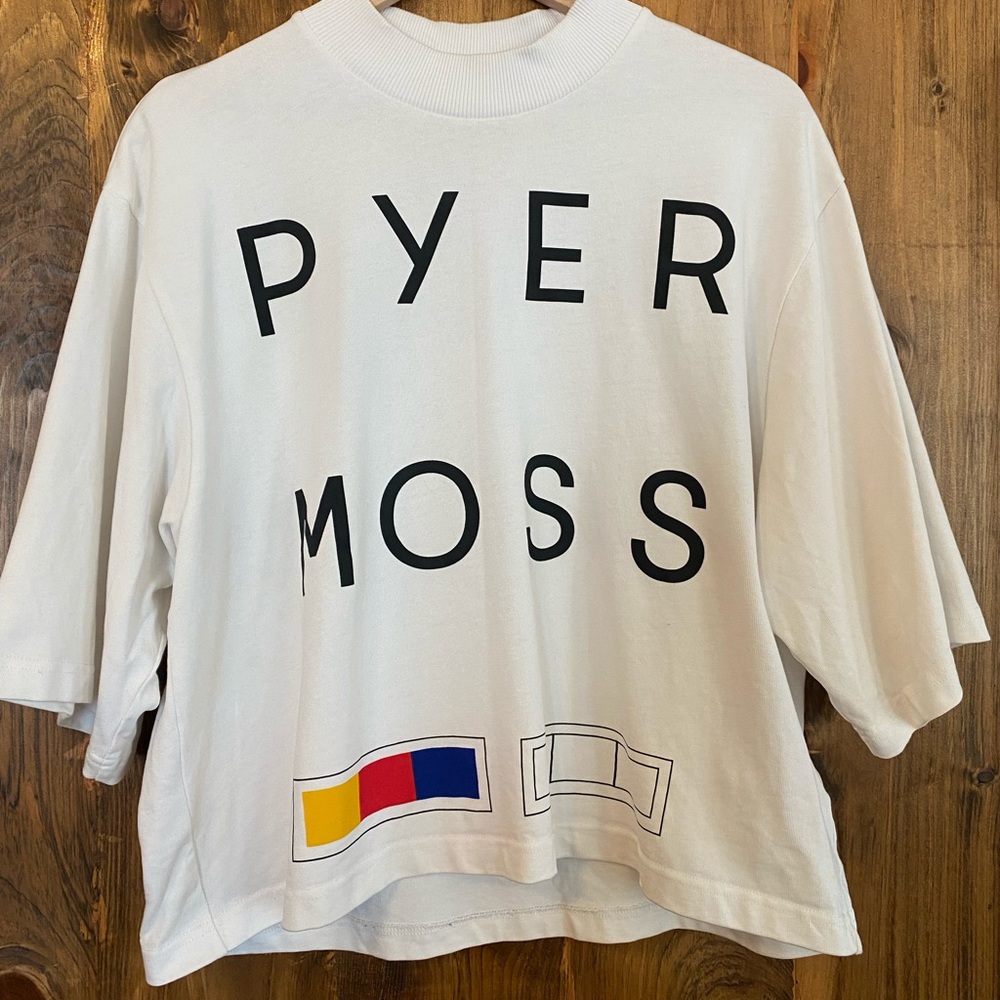 Pyer Moss Mock Neck Short-Sleeve Tee
